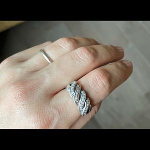 Sterling Silver ring with diamond chips
